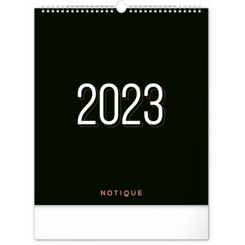 Nástěnný plánovací kalendář Černý 2023, 30 × 34 cm