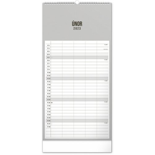 Nástěnný plánovací kalendář Černý 2023, 21 × 42 cm - obrázek