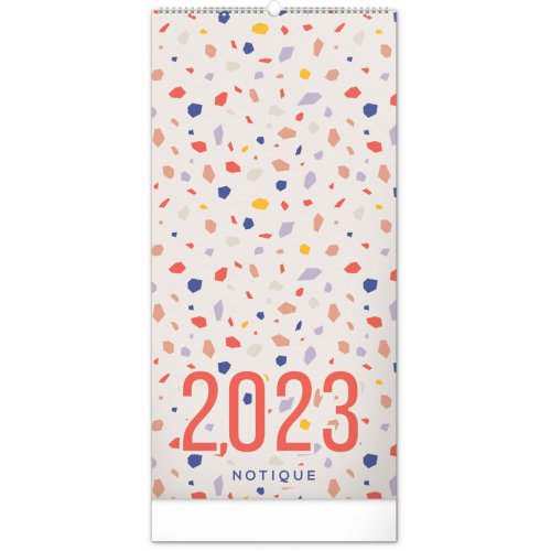 Nástenný plánovací kalendár Terazzo 2023, 21 × 42 cm SK