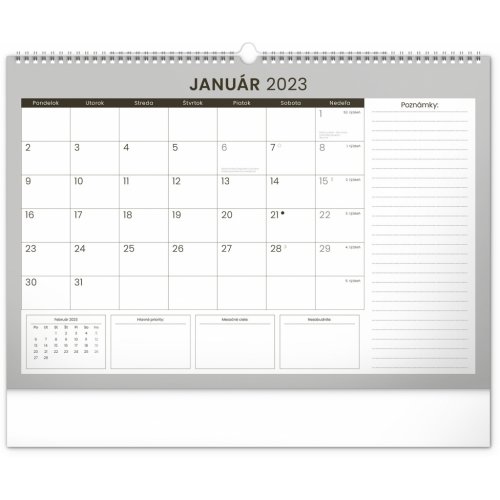 Nástenný plánovací kalendár Čierny 2023, 48 × 33 cm SK - obrázek