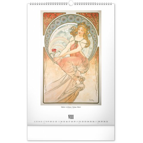 Nástěnný kalendář Alfons Mucha 2023, 33 × 46 cm - obrázek