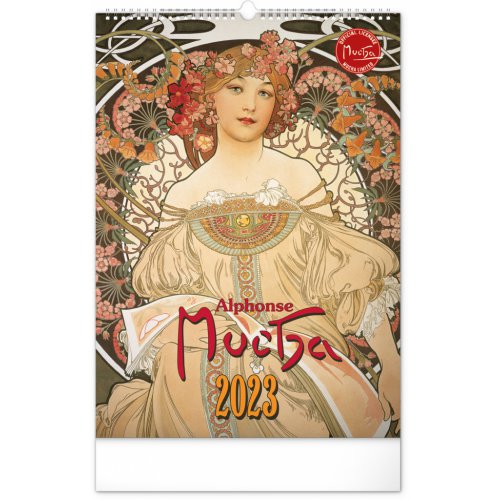 Nástěnný kalendář Alfons Mucha 2023, 33 × 46 cm