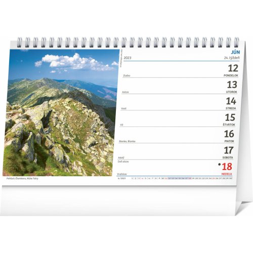 Stolový kalendár Tatry 2023, 23,1 × 14,5 cm - obrázek