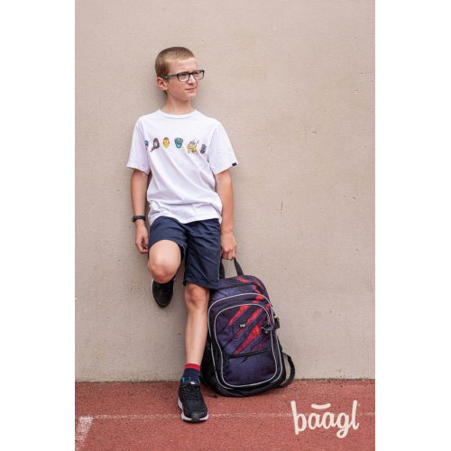 Školní set BAAGL 3 Core Láva: batoh, penál, sáček - obrázek