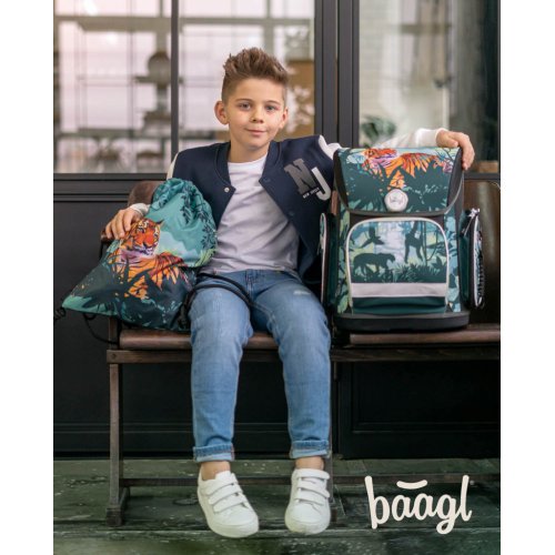 BAAGL SET 5 Ergo Tygr: aktovka, penál, sáček, desky, box - obrázek