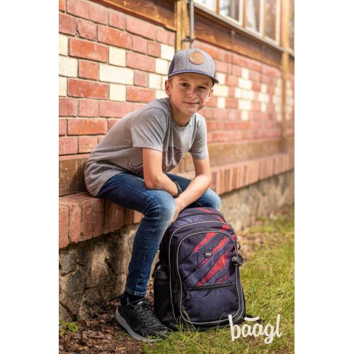 BAAGL SET 5 Core Láva: batoh, penál, sáček, desky, peněženka - obrázek