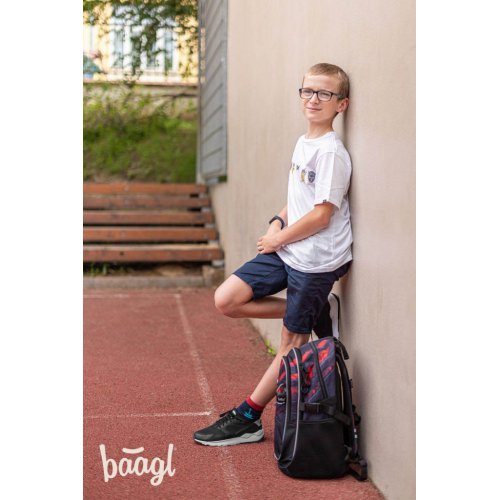BAAGL SET 5 Core Láva: batoh, penál, sáček, desky, peněženka - obrázek