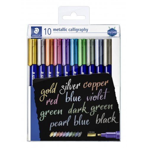 Kaligrafický marker STAEDTLER Design Journey Metallic Calligraphy 10 barev