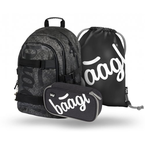 BAAGL SET 3 Skate Ash: batoh, penál, sáček ver. 2