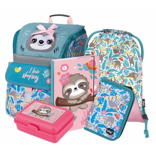 Školní set Zippy Lenochod - aktovka, penál, sáček, desky, box