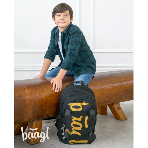 Školní set BAAGL 3 Skate Gold: batoh, penál a sáček - obrázek