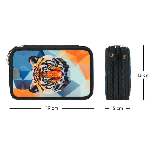 BAAGL Školní penál dvoupatrový Tiger - obrázek