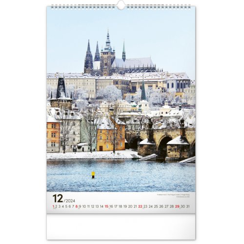 Nástěnný kalendář PRAHA 2024, 33 × 46 cm - obrázek