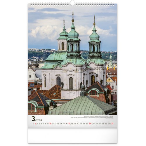 Nástěnný kalendář PRAHA 2024, 33 × 46 cm - obrázek