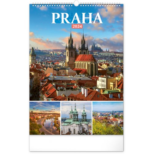Nástěnný kalendář PRAHA 2024, 33 × 46 cm