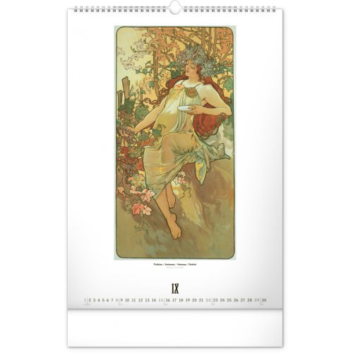 Nástěnný kalendář ALFONS MUCHA 2024, 33 × 46 cm - obrázek