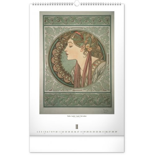 Nástěnný kalendář ALFONS MUCHA 2024, 33 × 46 cm - obrázek