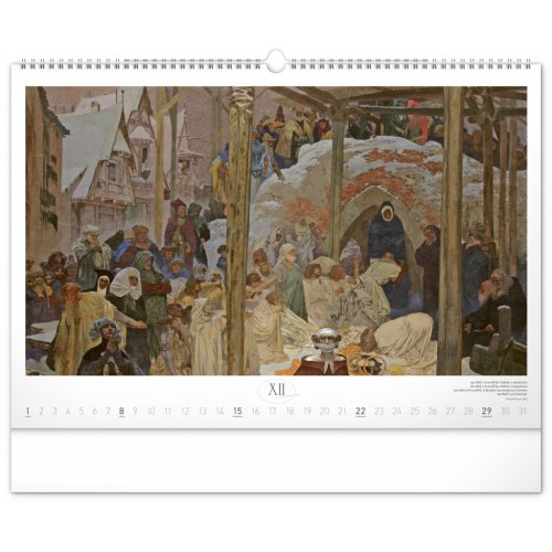 Nástěnný kalendář SLOVANSKÁ EPOPEJ – Alfons Mucha 2024, 48 × 33 cm - obrázek