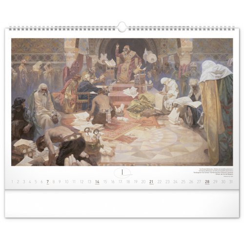 Nástěnný kalendář SLOVANSKÁ EPOPEJ – Alfons Mucha 2024, 48 × 33 cm - obrázek