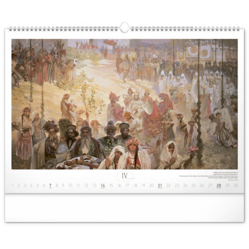 Nástěnný kalendář SLOVANSKÁ EPOPEJ – Alfons Mucha 2024, 48 × 33 cm - obrázek