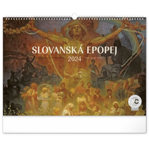 Nástěnný kalendář SLOVANSKÁ EPOPEJ – Alfons Mucha 2024, 48 × 33 cm