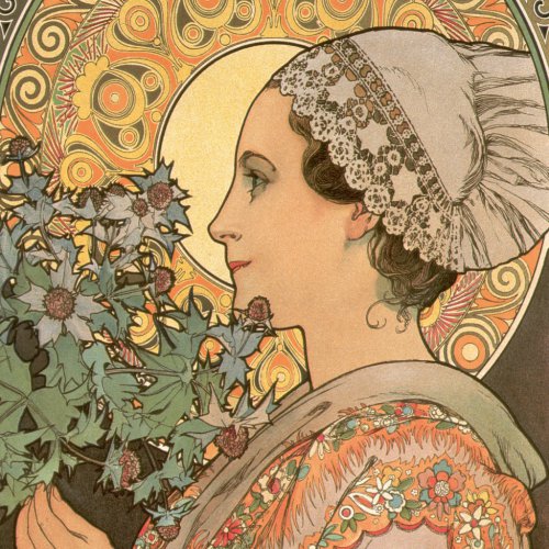 Poznámkový kalendář ALFONS MUCHA 2024, 30 × 30 cm - obrázek