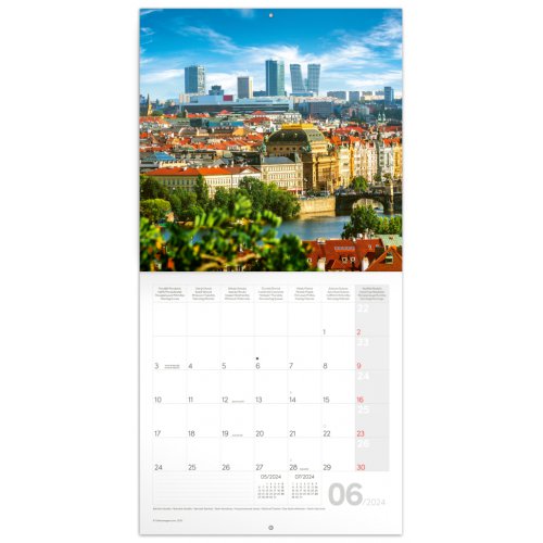 Poznámkový kalendář PRAHA 2024, 30 × 30 cm - obrázek