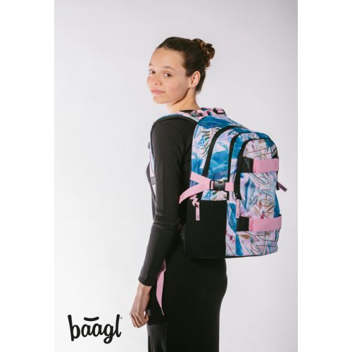 Školní set BAAGL Skate Leafs - batoh, penál, sáček - obrázek