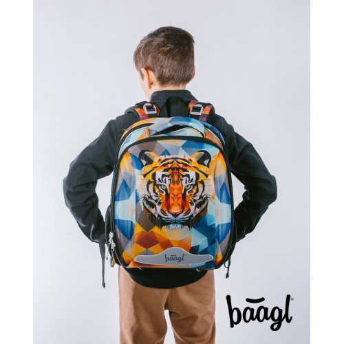 Školní set BAAGL 3 Shelly Tiger: aktovka, penál, sáček - obrázek