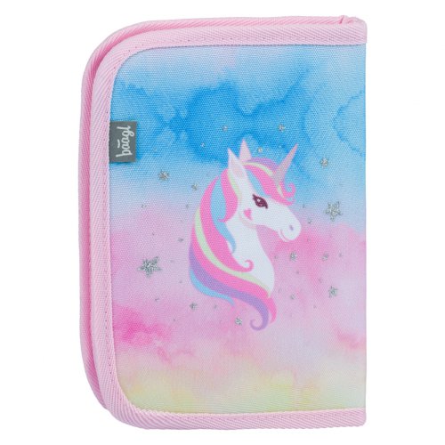 BAAGL Školní penál klasik dvě chlopně Rainbow Unicorn - obrázek