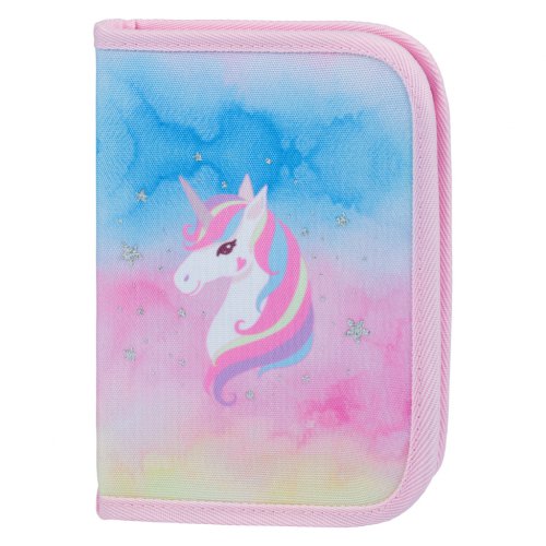 BAAGL Školní penál klasik dvě chlopně Rainbow Unicorn