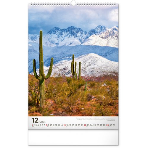 Nástěnný kalendář Hory 2024, 33 × 46 cm - obrázek