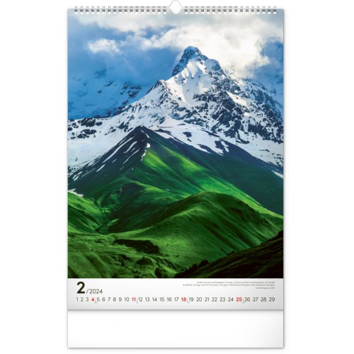 Nástěnný kalendář Hory 2024, 33 × 46 cm - obrázek