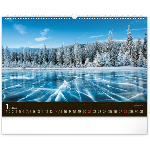 Nástěnný kalendář Krajiny 2024, 48 × 33 cm - obrázek