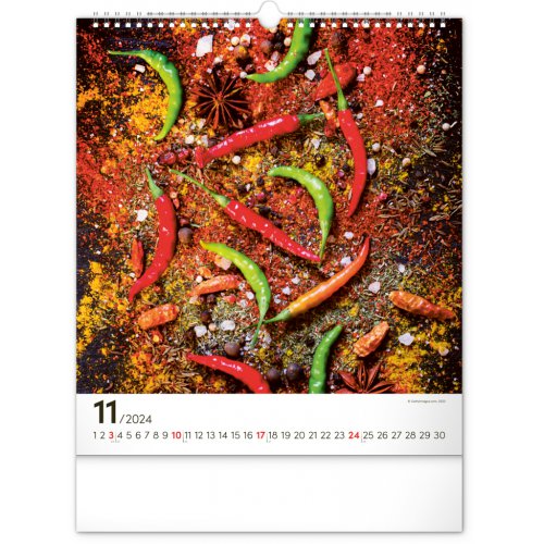 Nástěnný kalendář Koření a bylinky 2024, 30 × 34 cm - obrázek