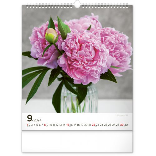 Nástěnný kalendář Květiny 2024, 30 × 34 cm - obrázek