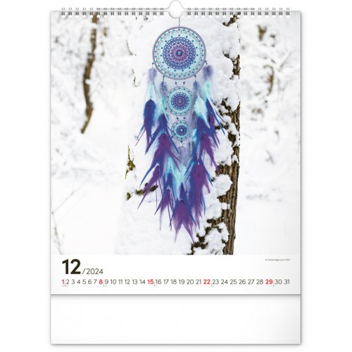 Nástěnný kalendář Lapač snů 2024, 30 × 34 cm - obrázek