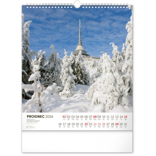 Nástěnný kalendář Toulky českou krajinou 2024, 30 × 34 cm - obrázek