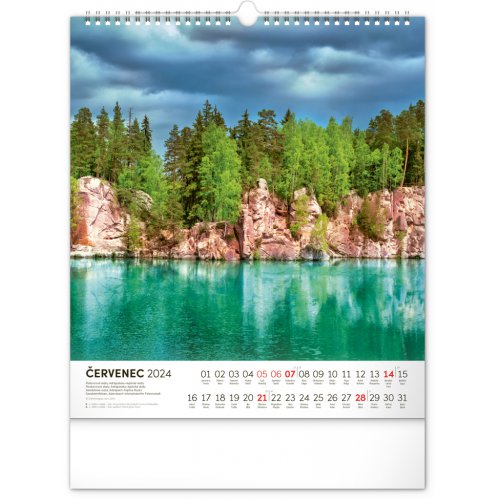 Nástěnný kalendář Toulky českou krajinou 2024, 30 × 34 cm - obrázek