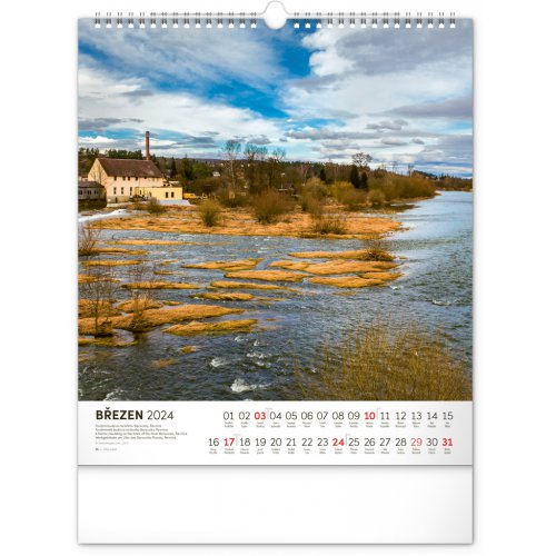 Nástěnný kalendář Vodní království 2024, 30 × 34 cm - obrázek