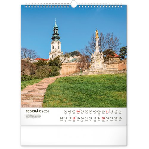 Nástenný kalendár Pamätihodnosti Slovenska 2024, 30 × 34 cm - obrázek