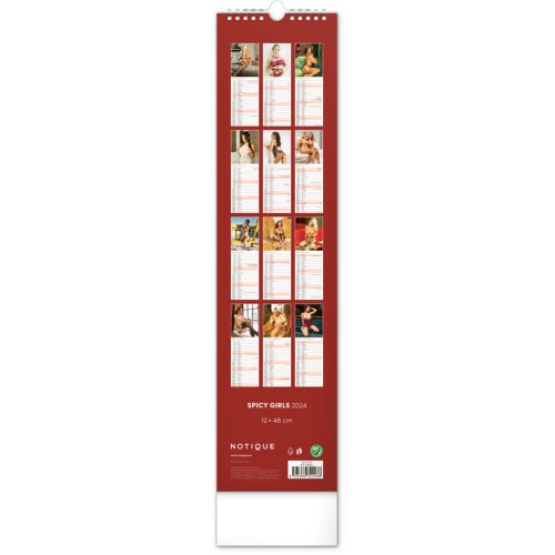 Nástěnný kalendář Spicy Girls 2024, 12 × 48 cm - obrázek