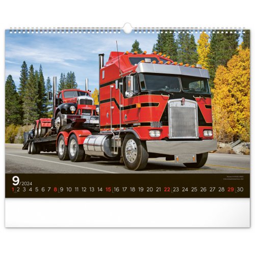 Nástěnný kalendář Trucks 2024, 48 × 33 cm - obrázek