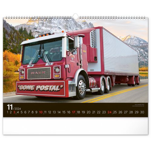 Nástěnný kalendář Trucks 2024, 48 × 33 cm - obrázek