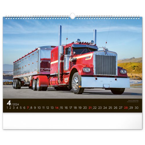 Nástěnný kalendář Trucks 2024, 48 × 33 cm - obrázek