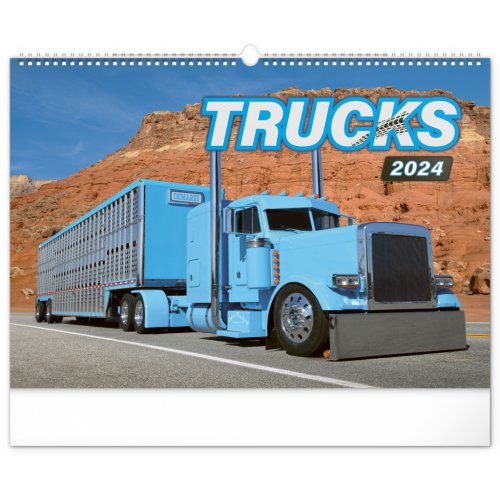 Nástěnný kalendář Trucks 2024, 48 × 33 cm