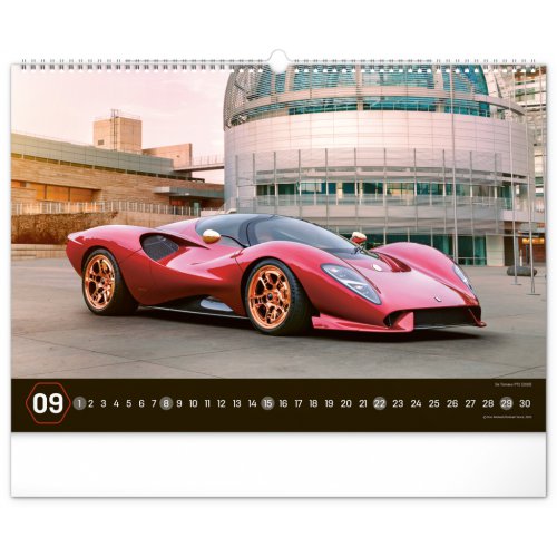 Nástěnný kalendář Auta 2024, 48 × 33 cm - obrázek