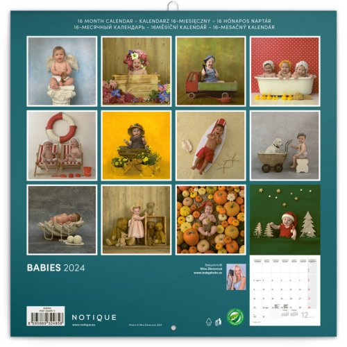 Poznámkový kalendář Babies – Věra Zlevorová 2024, 30 × 30 cm - obrázek