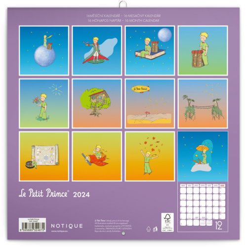 Poznámkový kalendář Malý princ 2024, 30 × 30 cm - obrázek