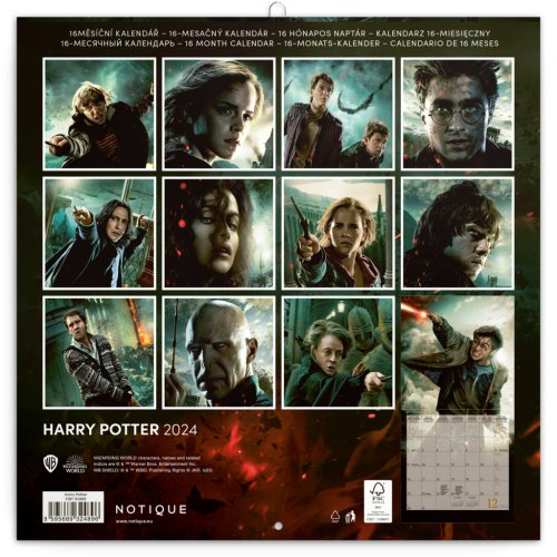 Poznámkový kalendář Harry Potter 2024, 30 × 30 cm - obrázek